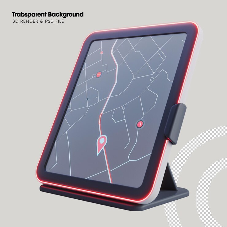 PSD psd smart gps map element isolated 3d object