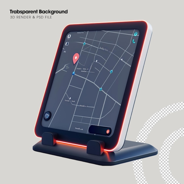 PSD elemento di mappa gps intelligente psd oggetto 3d isolato