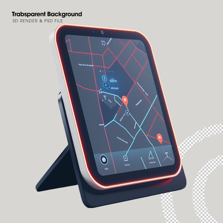 PSD psd スマート gps マップ エレメント 孤立した 3d オブジェクト