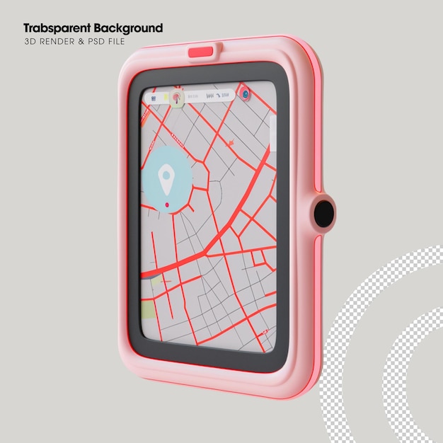 องค์ประกอบแผนที่ GPS อัจฉริยะ PSD วัตถุ 3 มิติที่แยกจากกัน