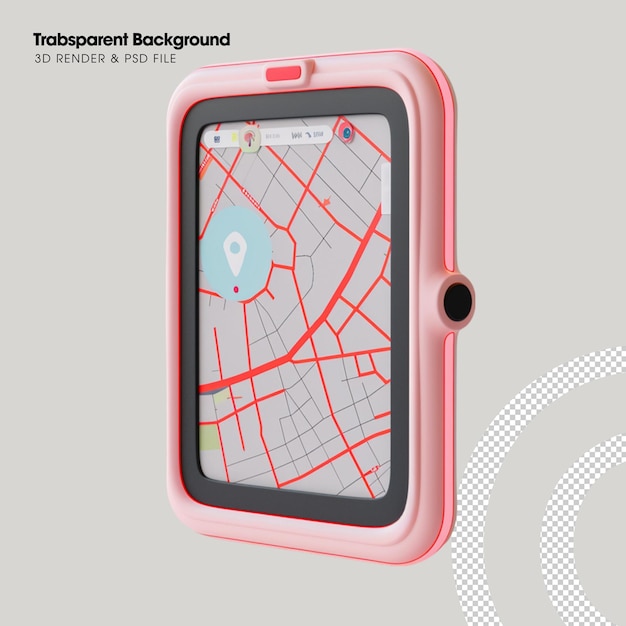 PSD psd smart gps map element isolated 3d object