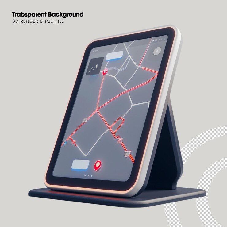 PSD psd smart gps map element isolated 3d object