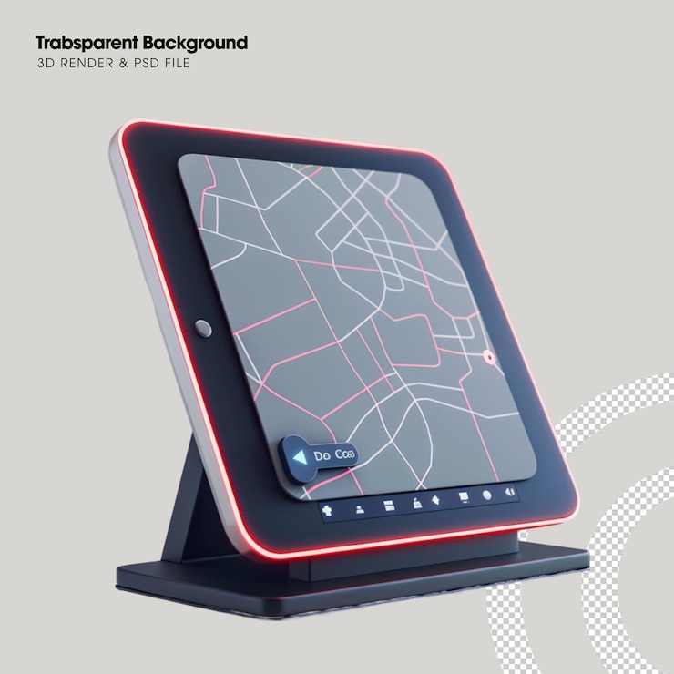 PSD psd smart gps map element isolated 3d object