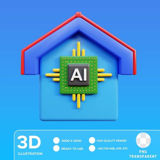 PSD psd 스마트 하우스 3d 일러스트레이션