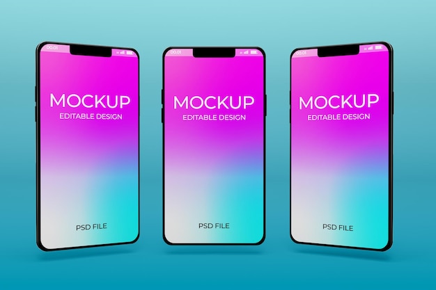 Psd smartphone mock up mobile phone screen mockup template