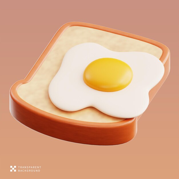 PSD smażone jajka toast 3D Ilustracja