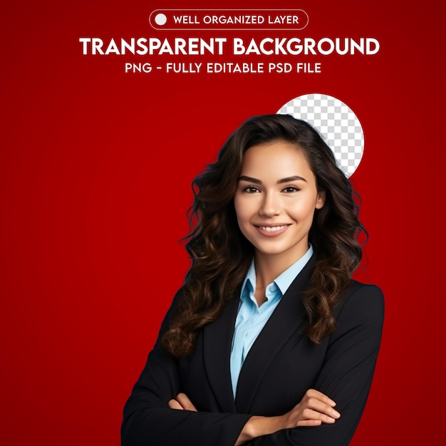 Psd smiling female lawyer in suit transparent png