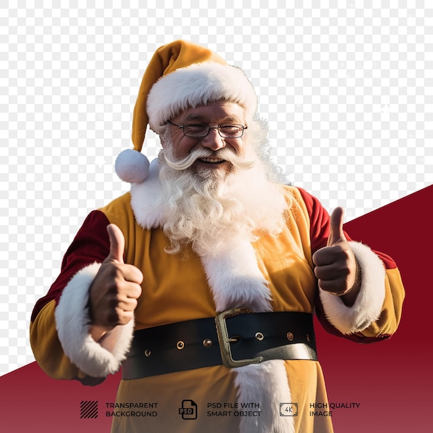 PSD babbo natale sorridente isolato su uno sfondo trasparente