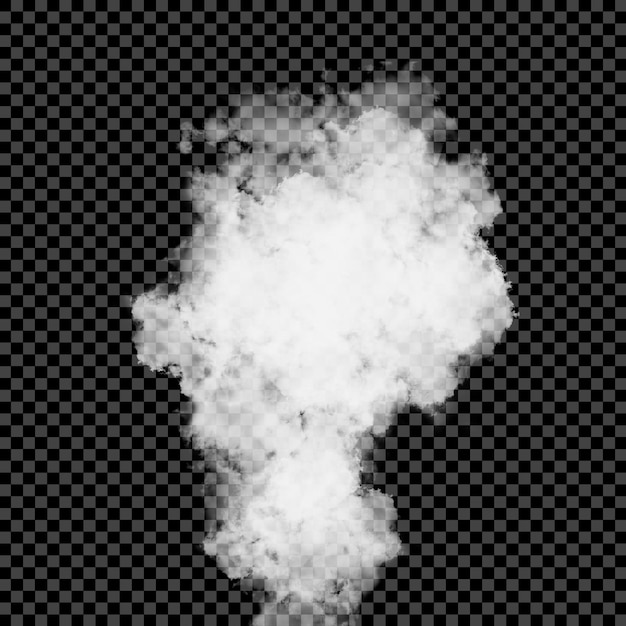 Psd smoke clouds isolated on transparent background