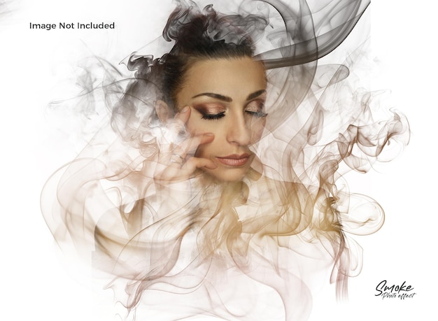 Psd smoke dispersion photo effect template