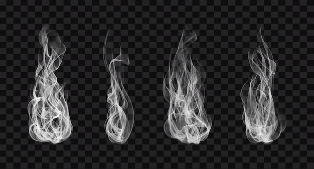 Psd smoke set on transparent background