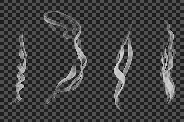 PSD psd smoke set on transparent background