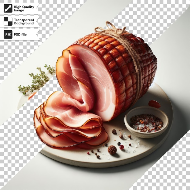 PSD psd smoked pork ham alone on transparent background with editable mask layer