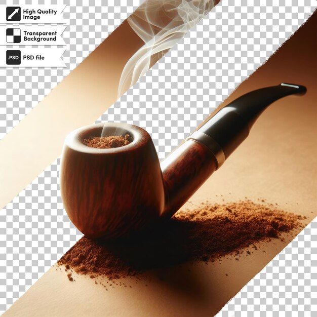 PSD psd smoking pipe with smoke on transparent background with editable mask layer