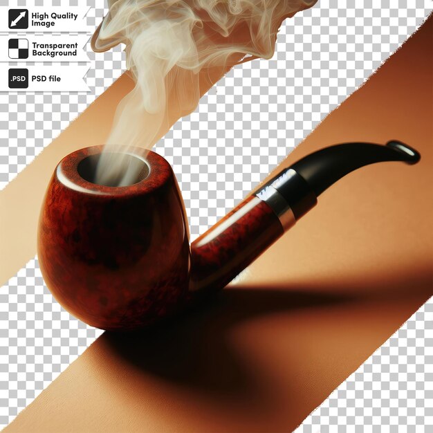 PSD psd smoking pipe with smoke on transparent background with editable mask layer