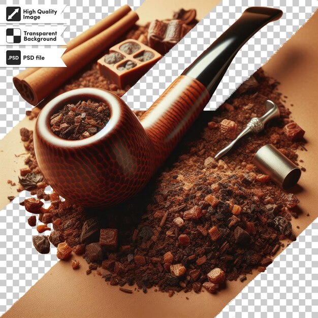 PSD psd smoking pipe with smoke on transparent background with editable mask layer