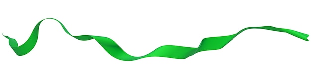 Psd smooth green ribbon on isolated background 3d render