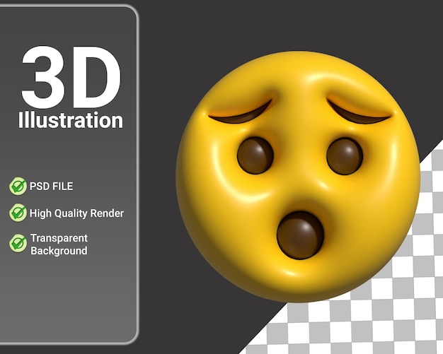 PSD smutny emoji renderowania 3d 3d ikona emoji