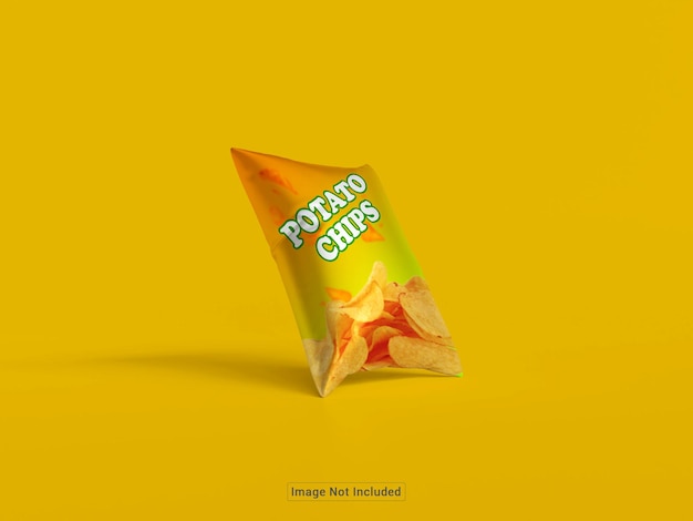 PSD mockup di sacchetto di plastica per snack psd