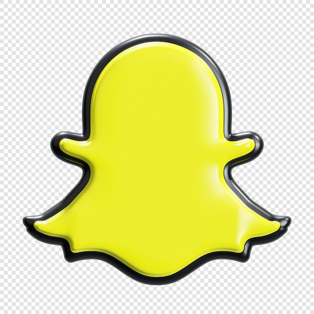 Psd snapchat логотип 3d значок вид спереди