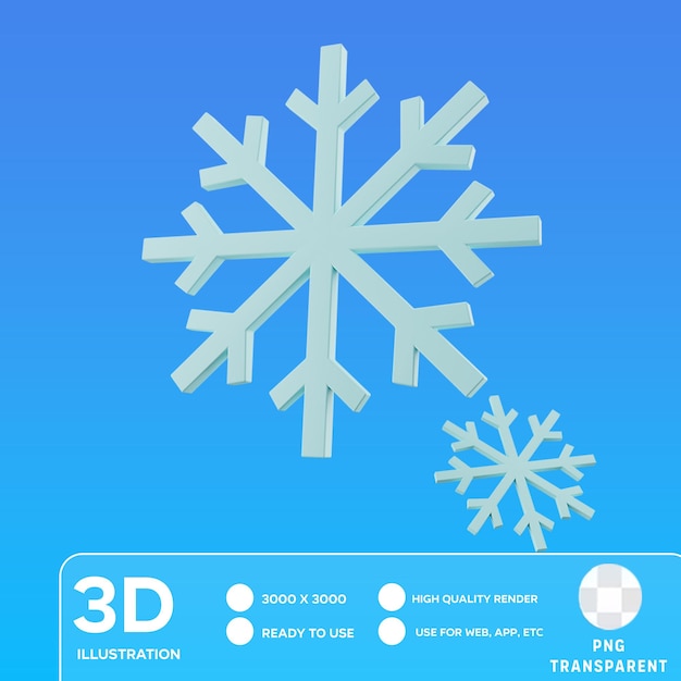 Psd snow 3d illustration