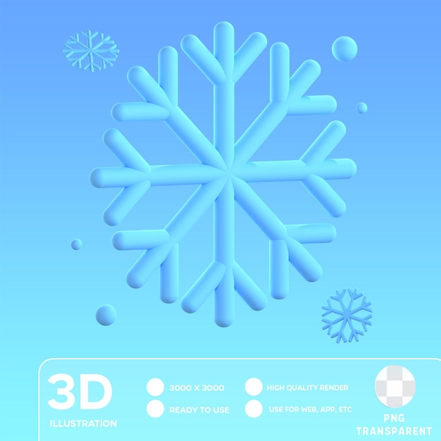 PSD illustrazione psd di neve 3d