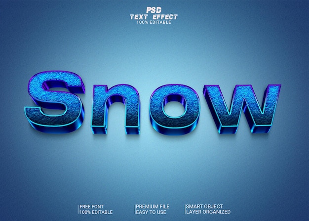 PSD psd snow text style effect