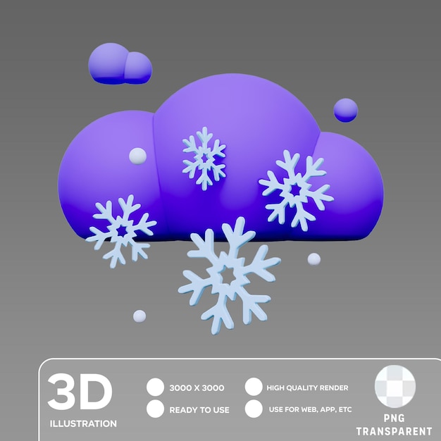 Psd snowfall night 3d illustration