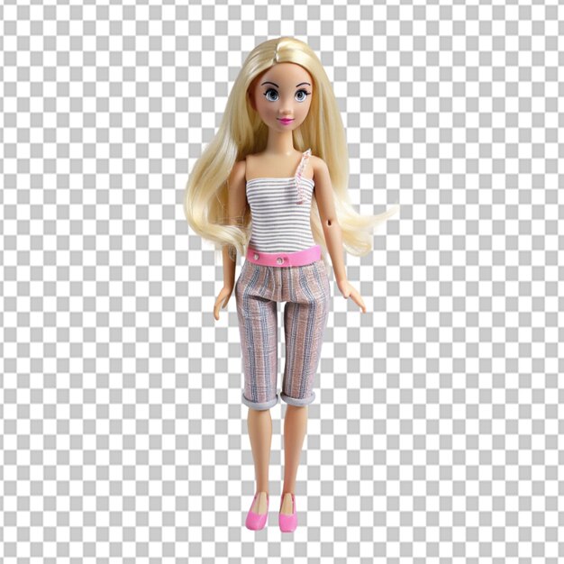 PSD psd of a so cute barbie doll full body view on transparent background