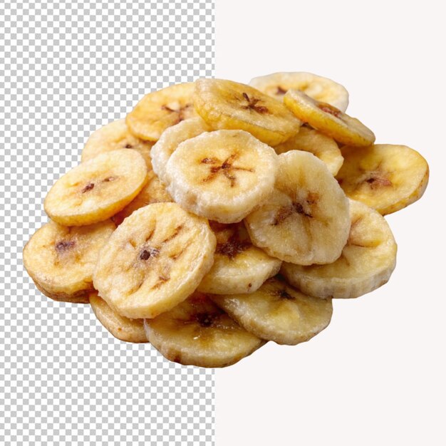 PSD psd of a so yummy banana chips slices on transparent background