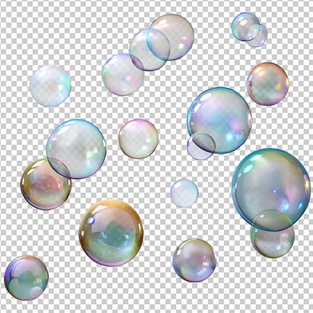 PSD psd of a soap bubbles on transparent background