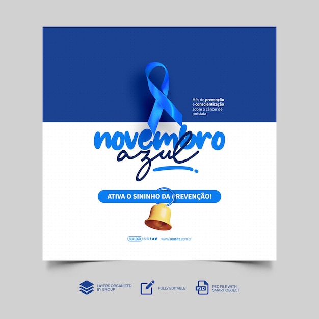 PSD Social Media Blue November Activeer de preventie bel