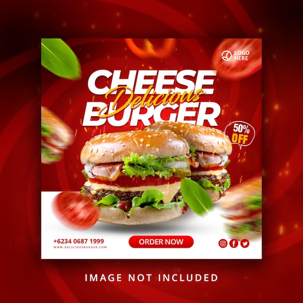 PSD Social Media Burger Template 04