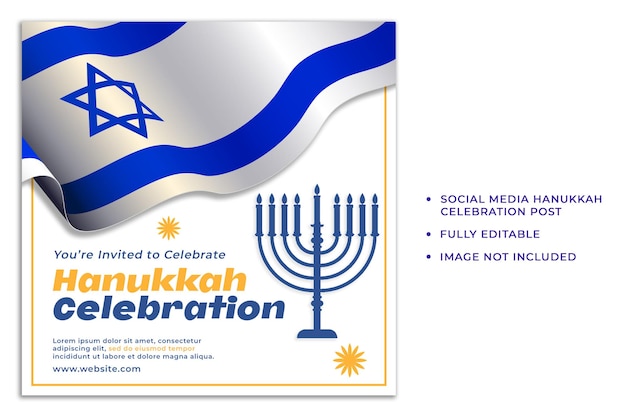 PSD psd social media hanukkah viering post