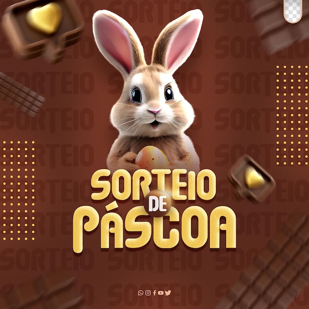 Psd social media felice pasqua evento promozionale felice pasqua in brasile