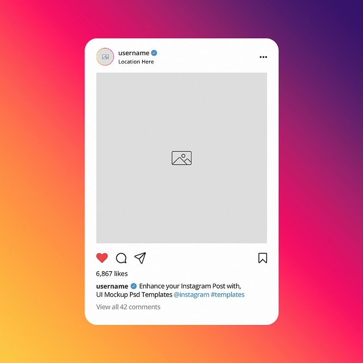 PSD шаблон постов в instagram для социальных сетей psd