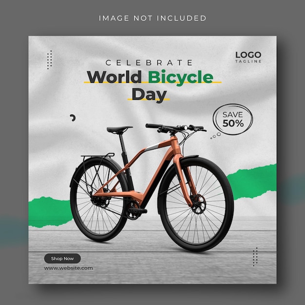 PSD psd social media post design on world bicycle day