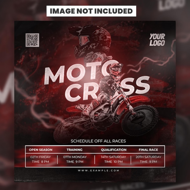 PSD psd social media post motocross template