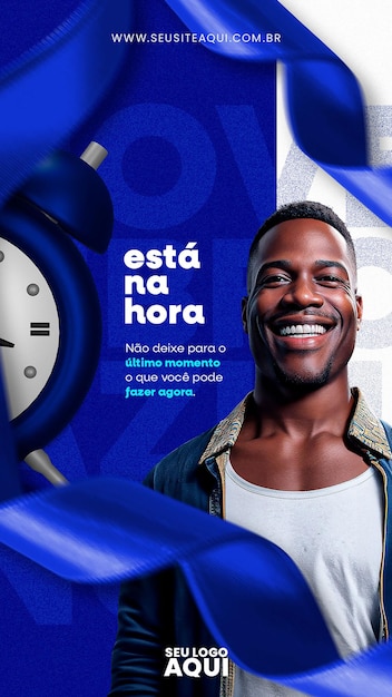 ブラジル・ポルトガル語で3dレンダーで青い11月キャンペーンのpsdソーシャルメディアストーリー