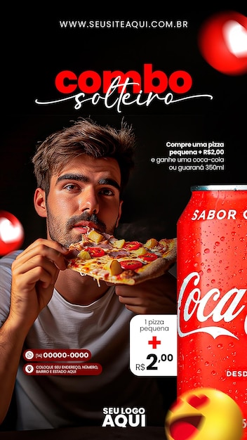 PSD Social media story pizza place