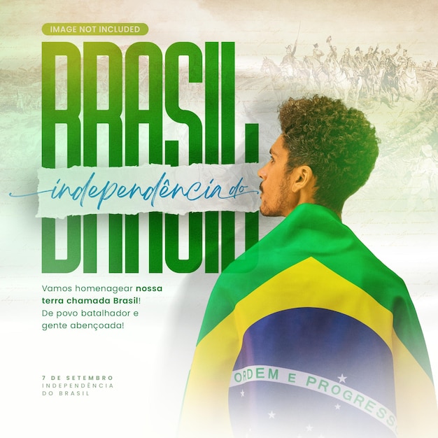 Psd social media template september 7 brazil independence day independencia do brasil