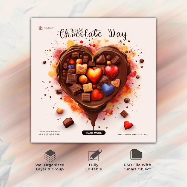 Psd sociale media begroeten wereldchocoladedag met chocoladetaart