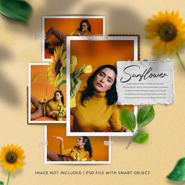 PSD sociale media foto moodboard frame mockup