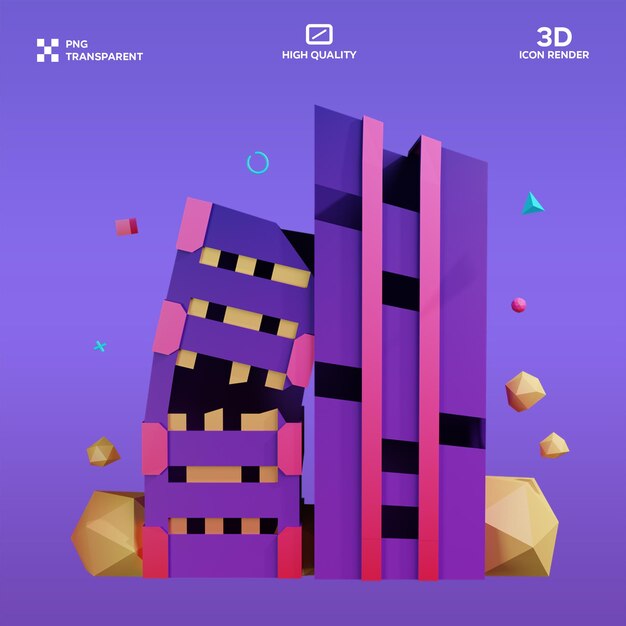 psd societal collapse 3d illustration