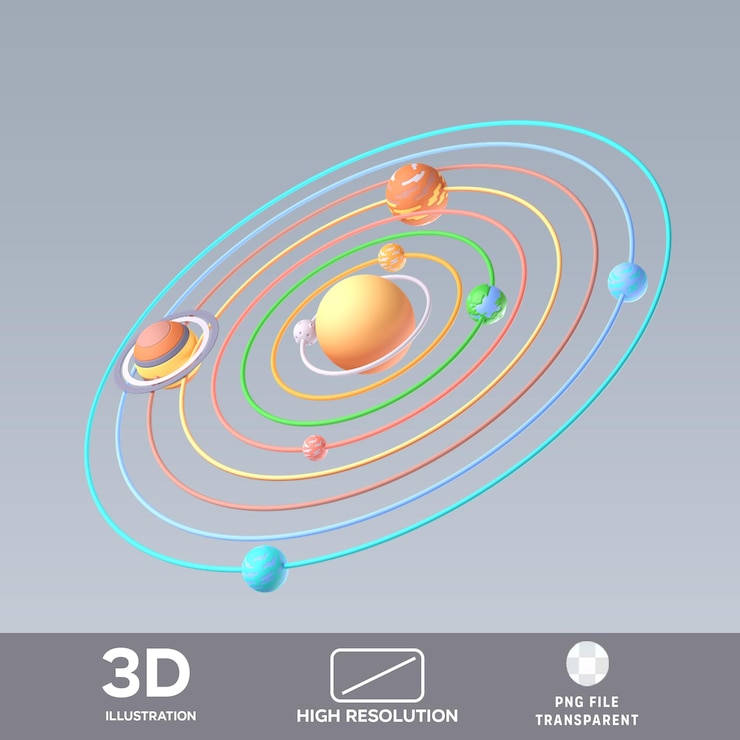 PSD psd солнечная система 3d иллюстрация