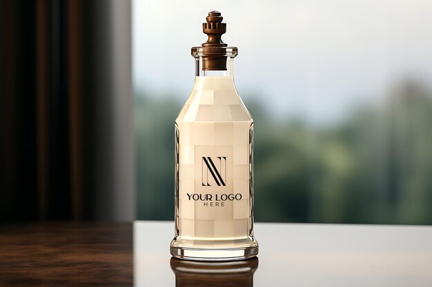 PSD psd sophisticated and natureinspired cosmetic bottle mockup for premium product display