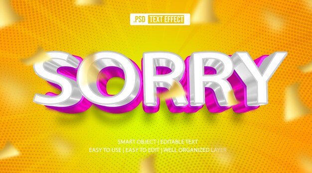 PSD sorry editable psd text effect