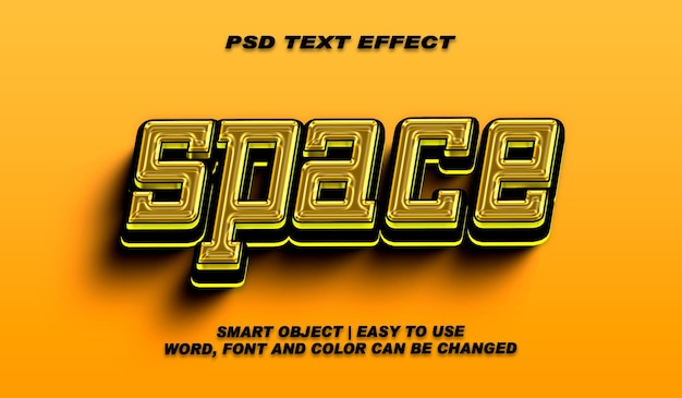 PSD космический редактируемый текстовый эффект 3d стиль