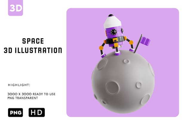 PSD psd space exploration 3d illustration