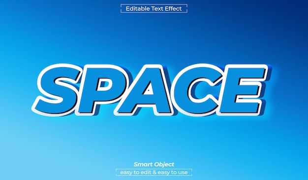 Psd space type text style effect 3D